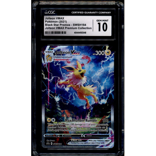 Jolteon Vmax - SWSH184 - CGC 10 - Alt Art - Promo - Pokemon - 92348