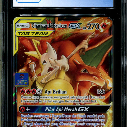 Charizard & Braixen GX - 134/SM-P - CGC 10 - Sun & Moon Promos - Indonesian - Gym 5 - Pokemon - 94158