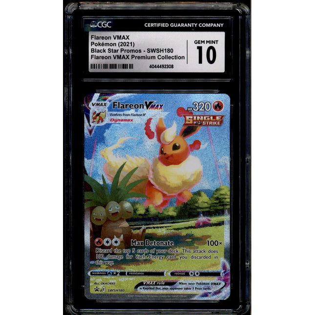 Flareon Vmax - SWSH180 - CGC 10 - Alt Art - Promo - Pokemon - 92308