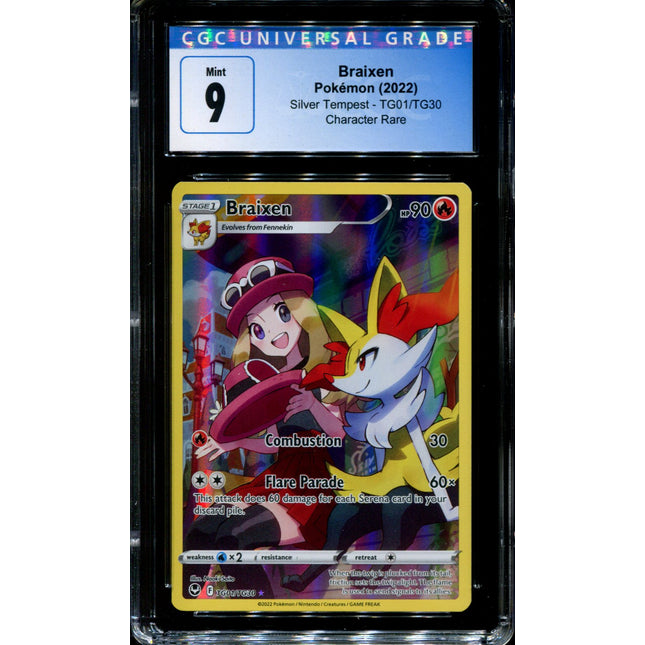 Braixen - TG01/TG30 - CGC 9 - Silver Tempest - Character Rare - Pokemon - 5041