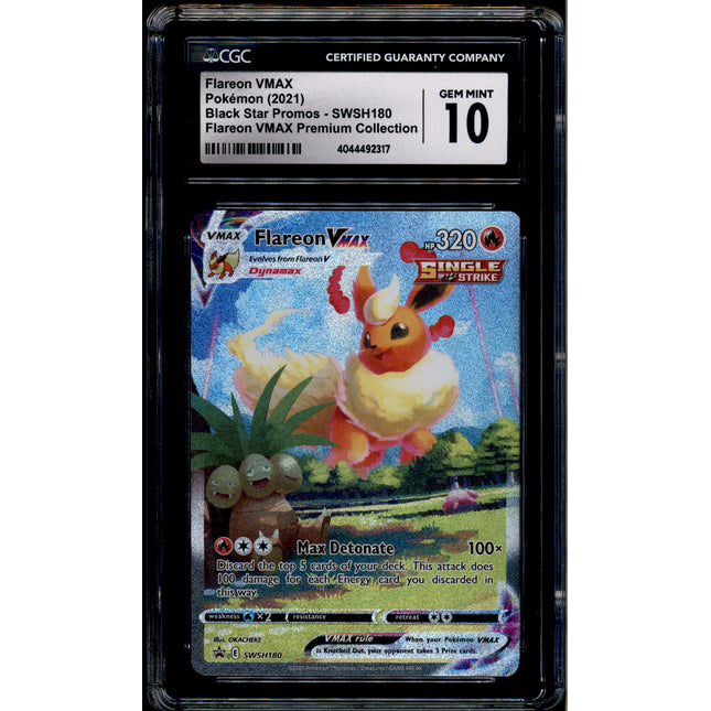 Flareon Vmax - SWSH180 - CGC 10 - Alt Art - Promo - Pokemon - 92317