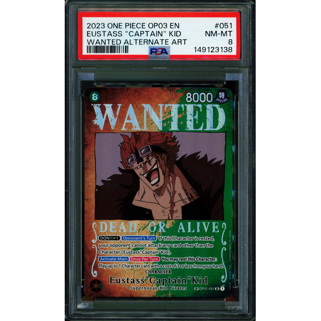 Eustass Kid - OP01-051 - PSA 8 - Wanted Alt Art - English - One Piece - 149-02