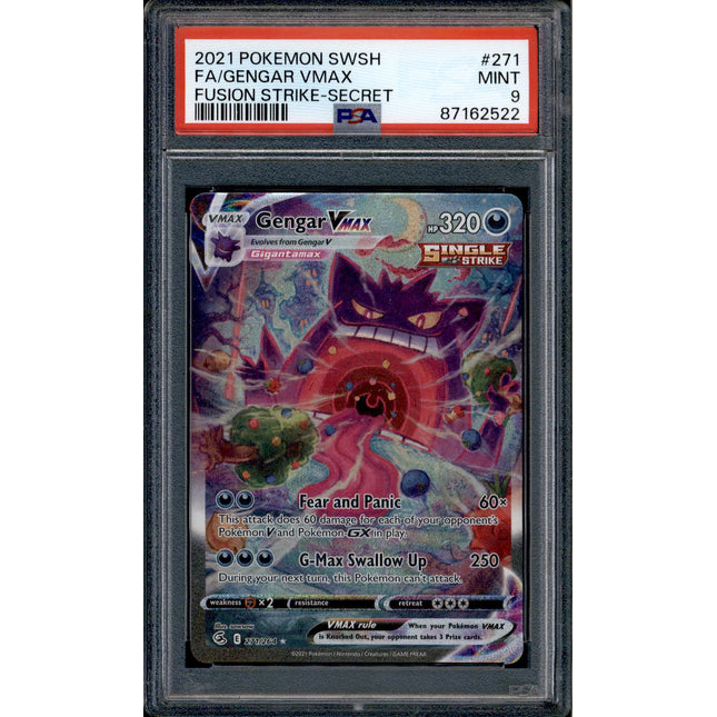 Gengar Vmax - 271/264 - PSA 9 - Alt Art - Fusion Strike - Pokemon - 62522
