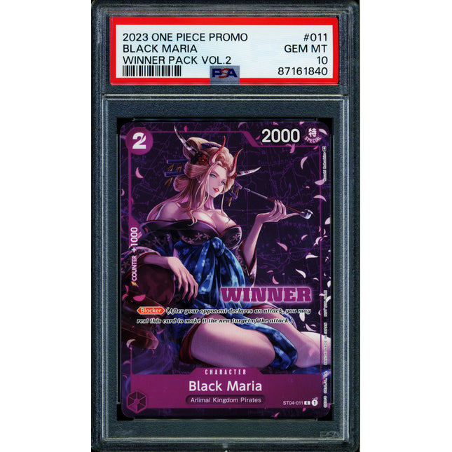 Black Maria - ST04-011 - PSA 10 - Winner Promo - Promo - One Piece - 6 Squeaks Game World Black Maria - ST04-011 - PSA 10 - Winner Promo - Promo - One Piece - 6 Squeaks Game World