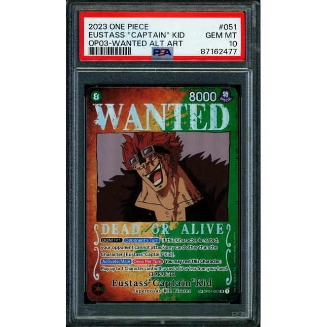 Eustass Captain Kid - OP01-051 - PSA 10 - Alt Art Wanted - English - One Piece - 624