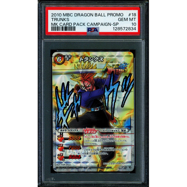 Trunks - SP - DB 18 - PSA 10 - MK Card Pack - Japanese - Carddass - One Piece - 72834