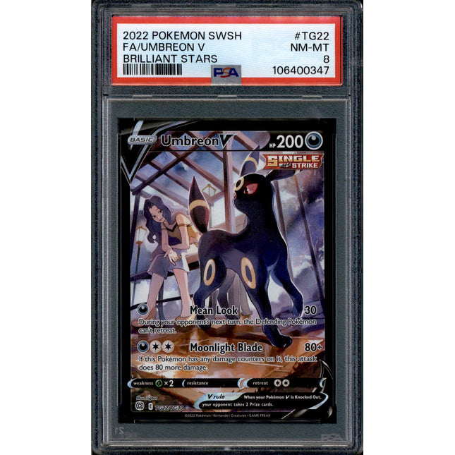 Umbreon V - TG22/TG30 - PSA 8 - Full Art - Brilliant Stars - Pokemon - 10680