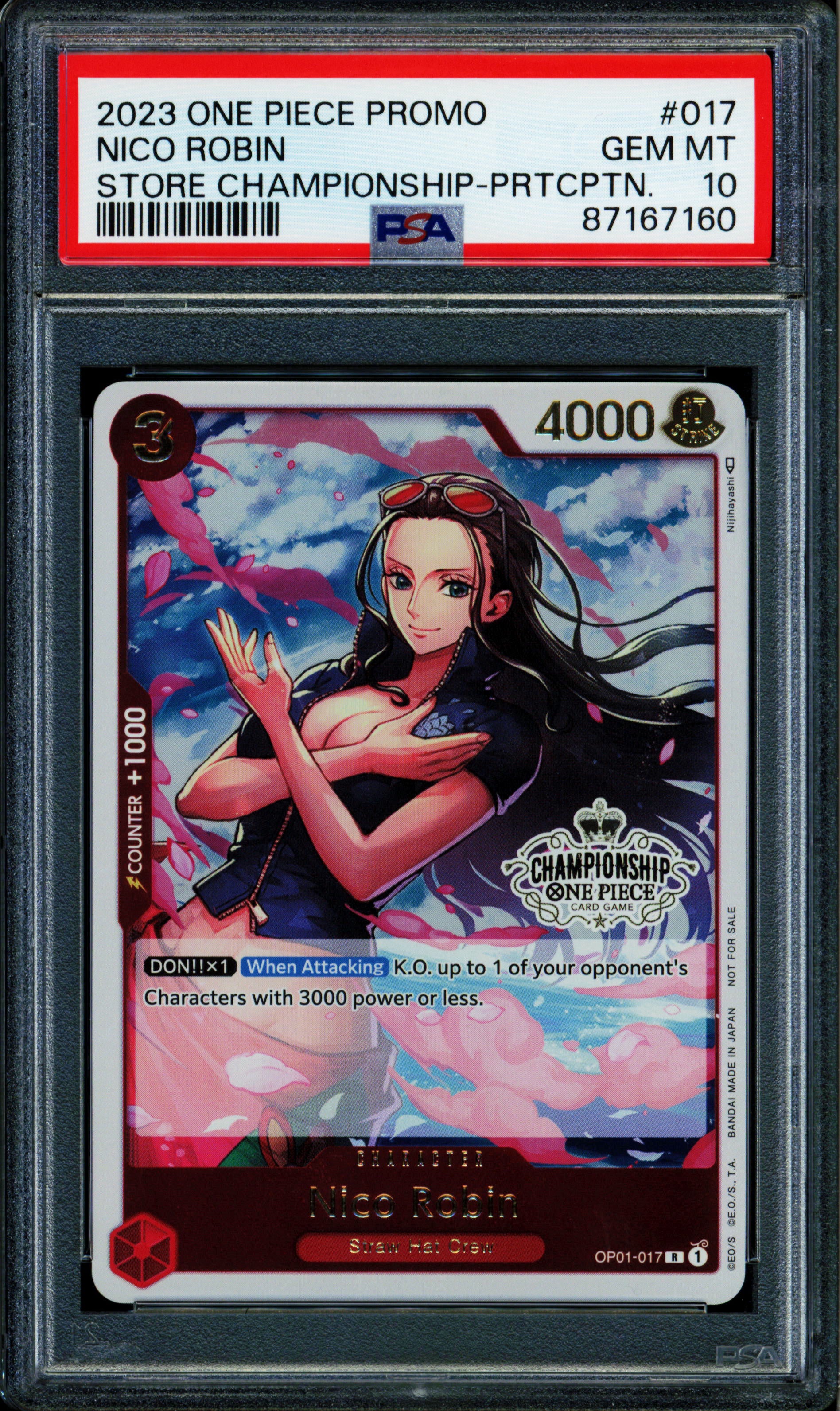 Nico Robin - OP01-017 - PSA 10 - Championship - English - One Piece - Squeaks Game World Nico Robin - OP01-017 - PSA 10 - Championship - English - One Piece - Squeaks Game World