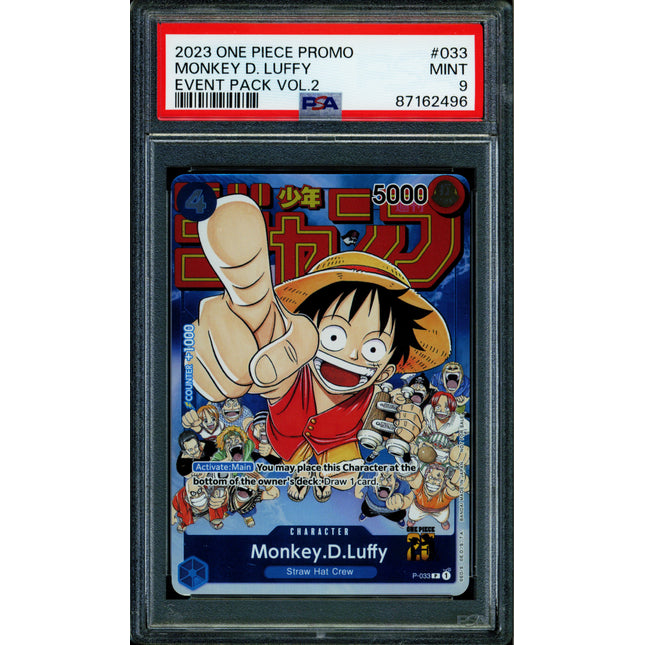 Monkey D. Luffy - P-033 - PSA 9 - Promo - English - One Piece - 624