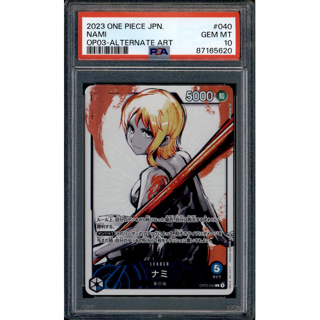 Nami - OP03-040 - PSA 10 - Alt Art - Japanese - One Piece - 65620