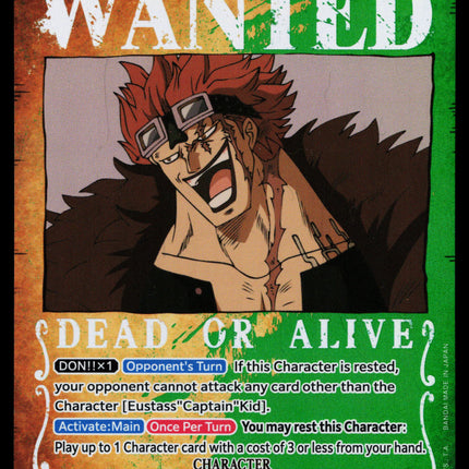 Eustass Captain Kid - OP01-051 - NM - Wanted Parallel - Alternate Art - One Piece - OP1-21