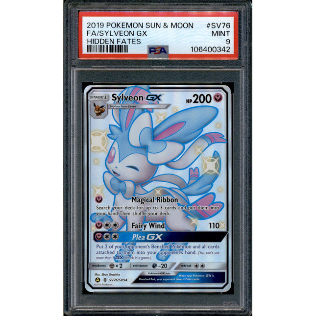 Sylveon GX - SV76/SV94 - PSA 9 - Shiny FA - Hidden Fates - Pokemon - 10673