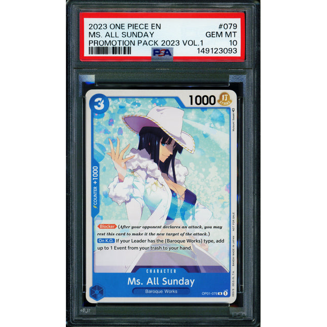 Ms. All Sunday - OP01-079 - PSA 10 - Promotion Pack 2023 - English - One Piece - 149-11