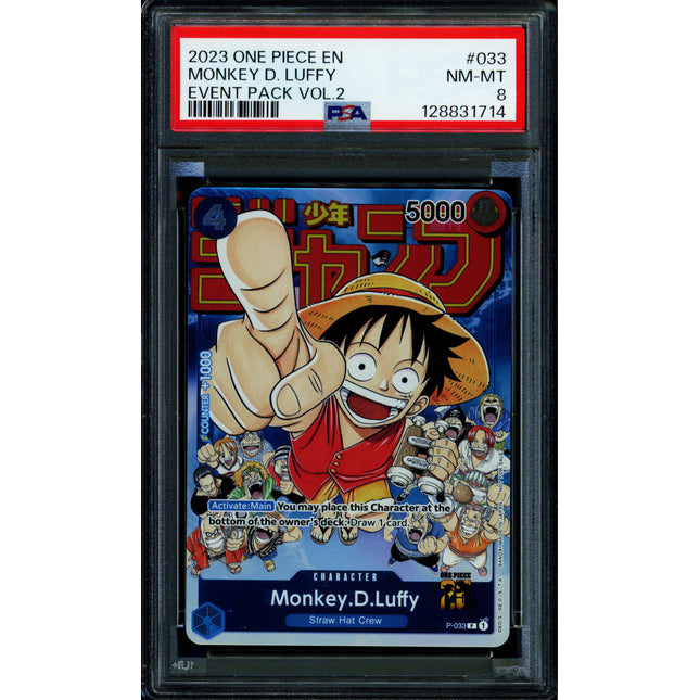 Monkey D Luffy - P-033 - PSA 8 - Event Pack - English - One Piece - 128
