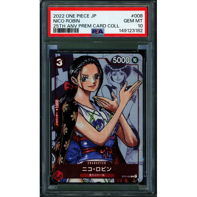 Nico Robin - ST01-008 - PSA 10 - 25th Anniversary - Japanese - One Piece - 149-04