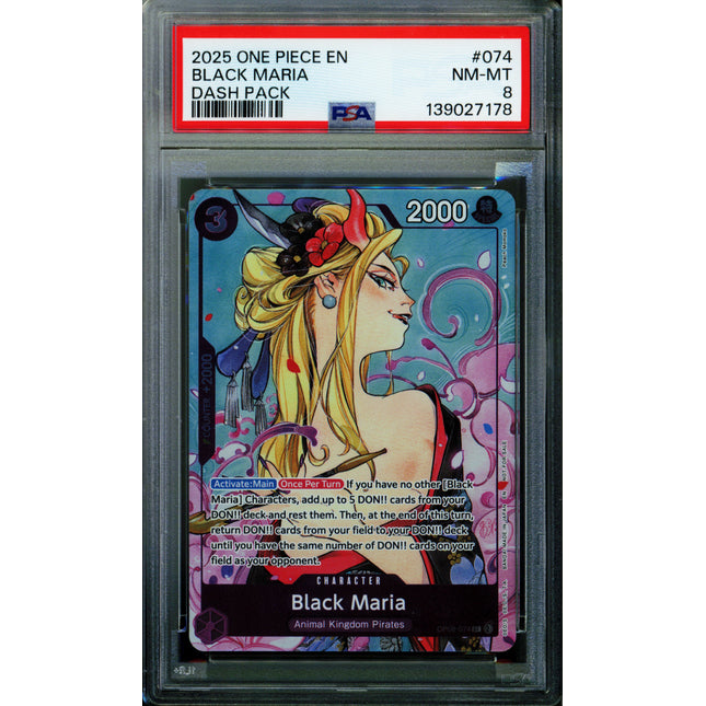 Black Maria - OP08-074 - PSA 8 - Dash Pack Foil - English - One Piece - 139