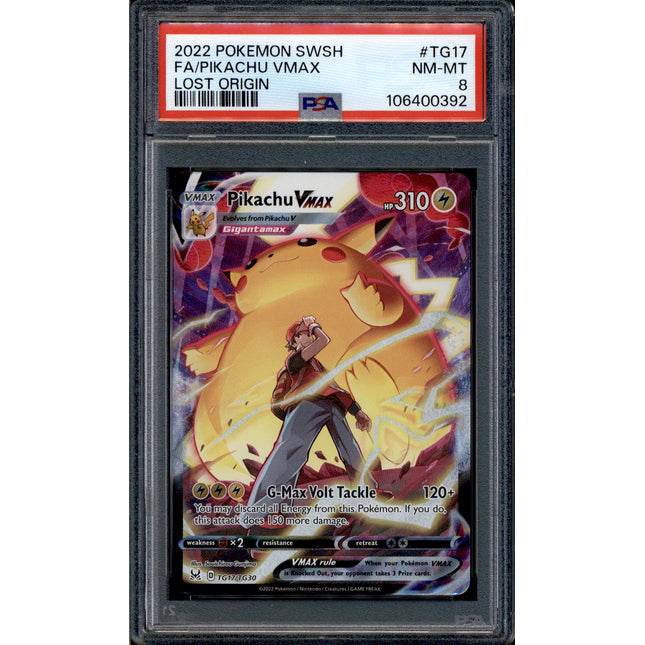 Pikachu Vmax - TG17/TG30 - PSA 8 - Full Art - Lost Origin - Pokemon - 10656