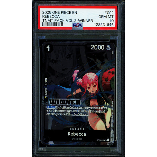 Rebecca - OP04-092 - PSA 10 - Winner Promo - English - One Piece - 128