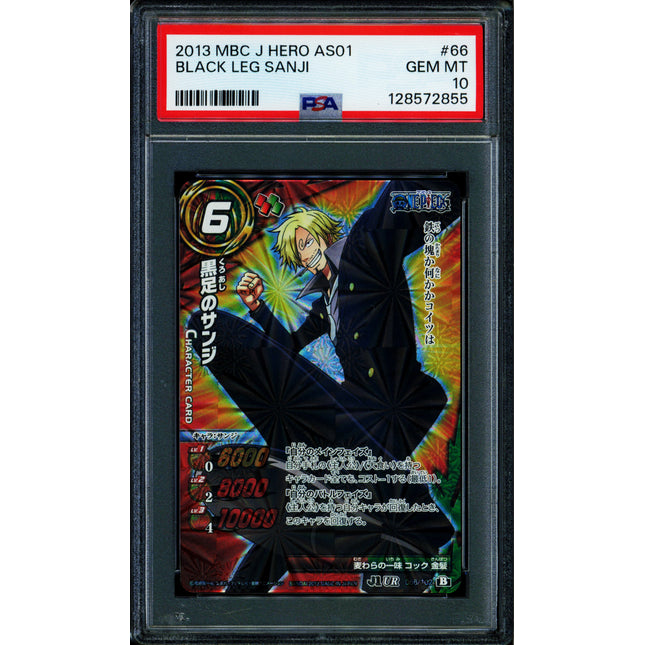 Black Leg Sanji - 66/102 AS01 - PSA 10 - UR - Japanese - Carddass - One Piece - 72855