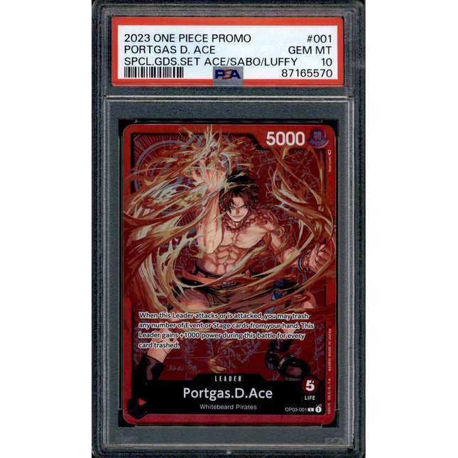 Portgas D Ace - OP03-001 - PSA 10 - Alt Art - English - One Piece - 655