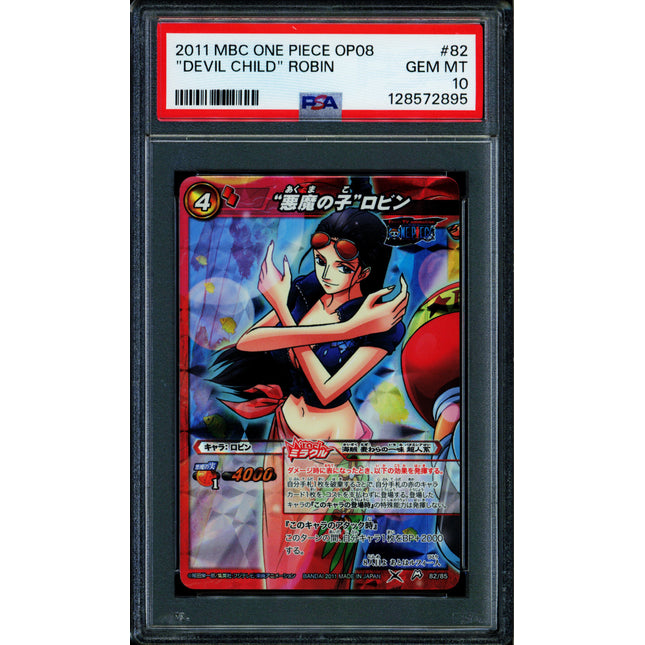Devil Child Nico Robin - 82/85 OP08 - PSA 10 - Miracle Rare - Japanese - Carddass - One Piece - 72895