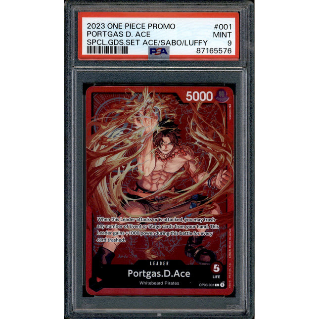 Portgas D Ace - OP03-001 - PSA 9 - Alt Art - English - One Piece - 655