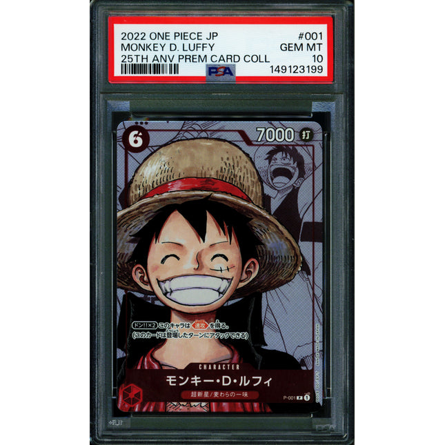 Monkey D Luffy - P-001 - PSA 10 - 25th Anniversary - Japanese - One Piece - 149-17