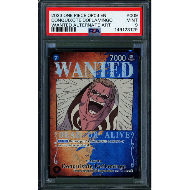 Donquixote Doflamingo - ST03-009 - PSA 9 - Wanted Alt Art - English - One Piece - 149-10