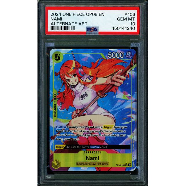 Nami - OP08-106 - PSA 10 - Alternate Art - English - One Piece - 150-17