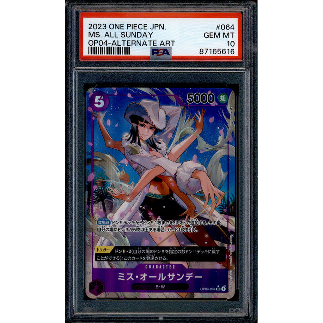 Ms All Sunday - OP04-064 - PSA 10 - Alt Art - Japanese - One Piece - 65616