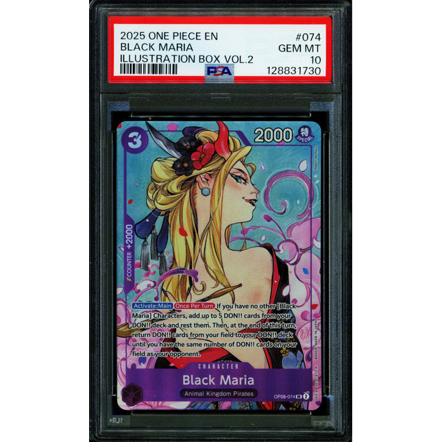 Black Maria - OP08-074 - PSA 10 - Promo - English - One Piece - 128