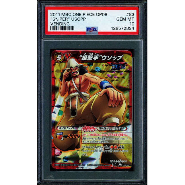 Sniper Usopp - 83/85 OP08 - PSA 10 - Miracle Rare - Japanese - Carddass - One Piece - 72894