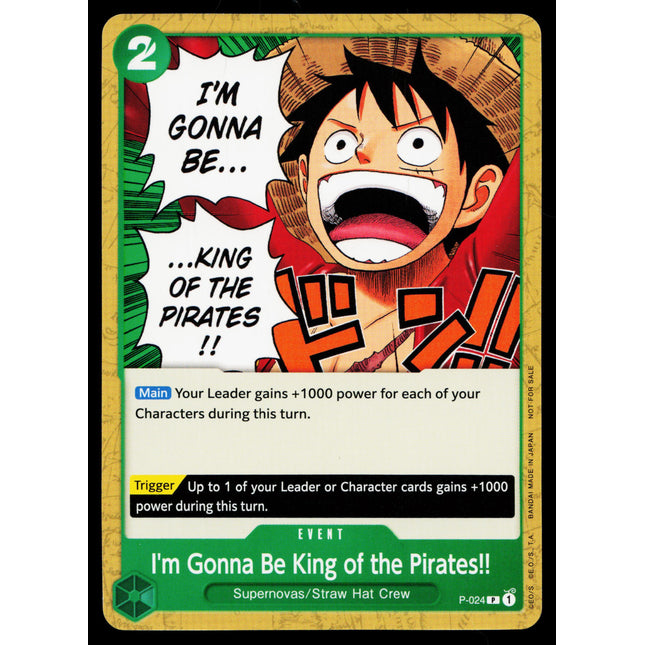 I'm Gonna Be King of the Pirates - P-024 - NM - Non-Foil - Promo - One Piece - OP-3-1