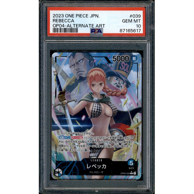 Rebecca - OP04-039 - PSA 10 - Alt Art - Japanese - One Piece - 65617
