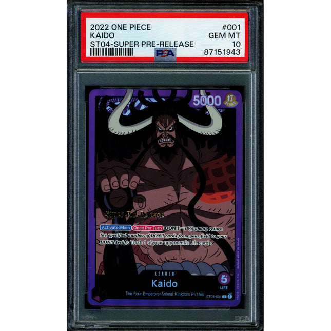 Kaido - ST04-001 - PSA 10 - Super Pre-Release - English - One Piece - 519