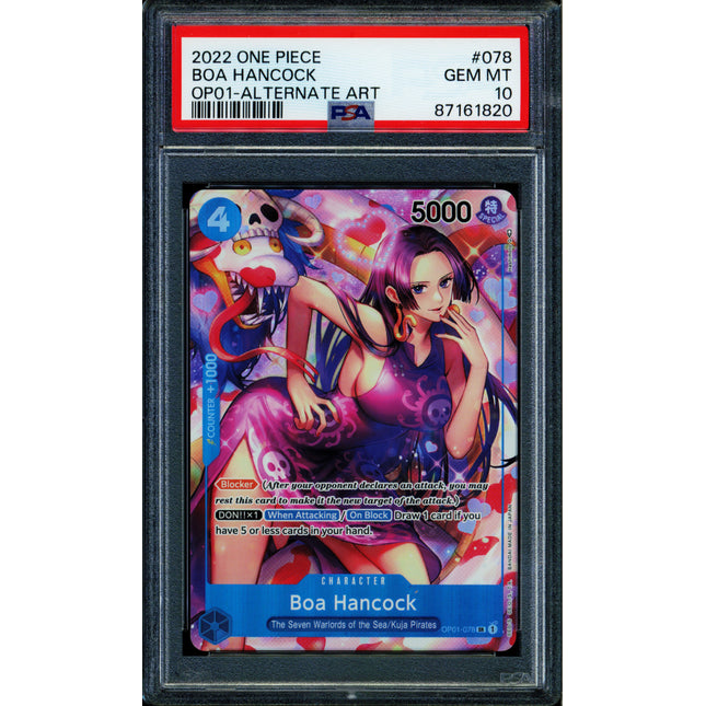 Boa Hancock - OP01-078 - PSA 10 - Alt Art - OP01 - One Piece - 61820