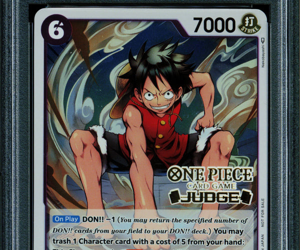 Monkey D Luffy - OP03-070 - PSA 10 - Judge Promo - English - One Piece   Squeaks Game World