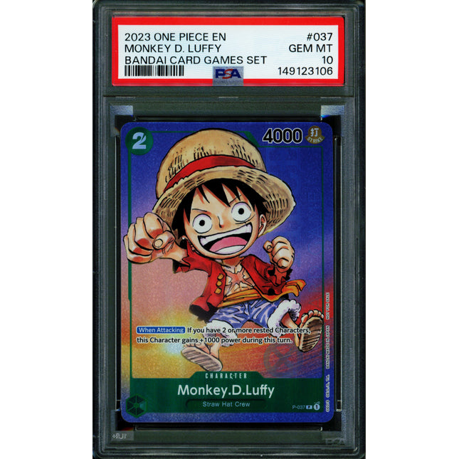Monkey D Luffy - P-037 - PSA 10 - Gen Con - English - One Piece - 149-29