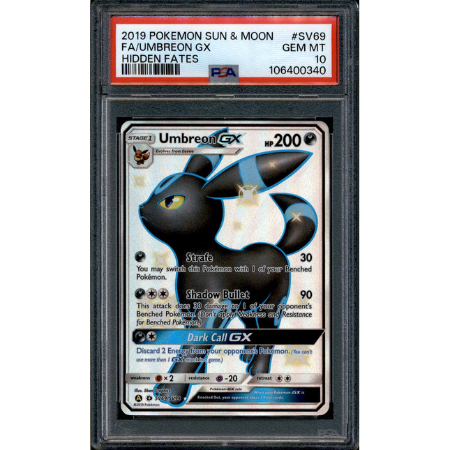 Umbreon GX - SV69/SV94 - PSA 10 - Shiny FA - Hidden Fates - Pokemon - 10669