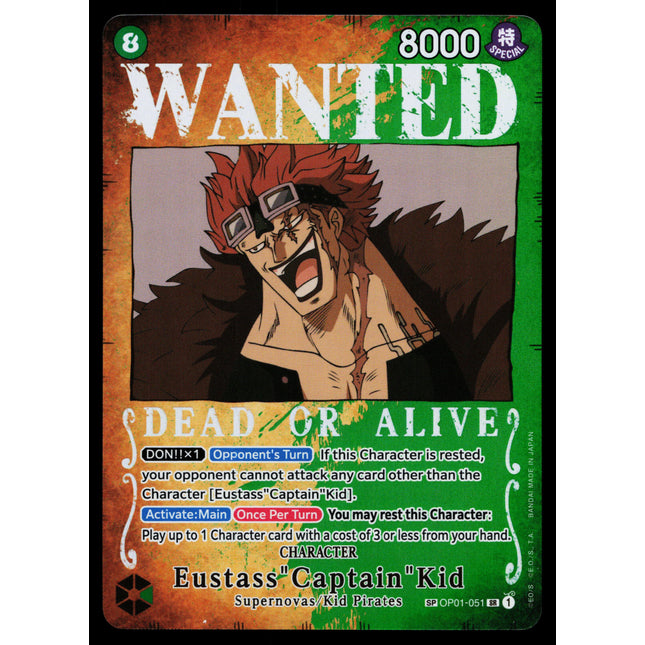 Eustass Captain Kid - OP01-051 - LP - Wanted Parallel - Alternate Art - One Piece - OP2-12