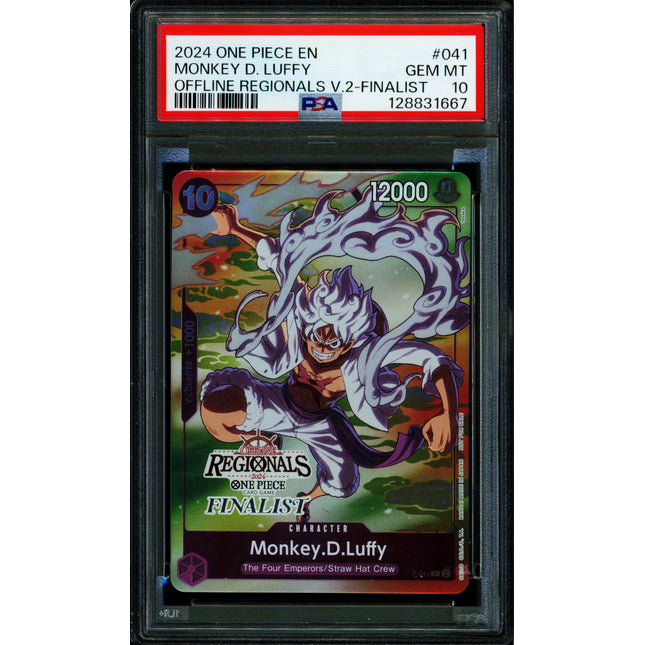 Monkey D Luffy - P-041 - PSA 10 - Regional Finalist - English - One Piece - 128