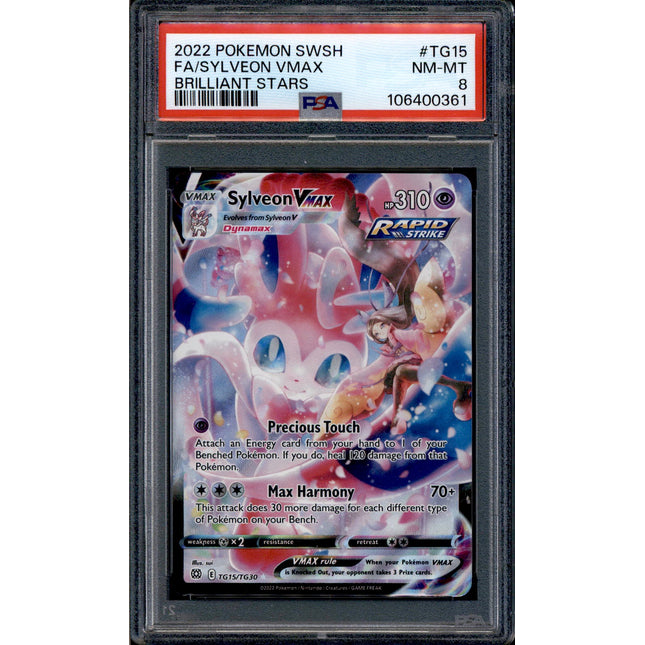 Sylveon Vmax - TG15/TG30 - PSA 8 - Full Art - Brilliant Stars - Pokemon - 10649