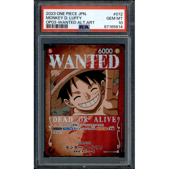 Monkey D Luffy - ST01-012 - PSA 10 - Wanted Alt - Japanese - One Piece - 65614