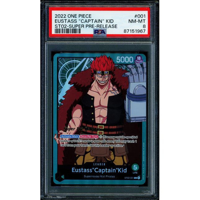 Eustass Captain Kid - ST02-001 - PSA 8 - Alt Art - Super Pre-Release - One Piece - 519