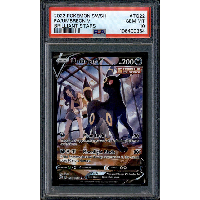 Umbreon V - TG22/TG30 - PSA 10 - Full Art - Brilliant Stars - Pokemon Squeaks Game World Umbreon V - TG22/TG30 - PSA 10 - Full Art - Brilliant Stars - Pokemon Squeaks Game World