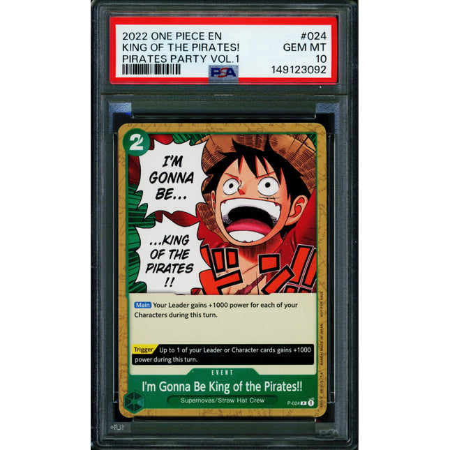 I'm Gonna Be King of the Pirates - P-024 - PSA 10 - Pirates Party - English - One Piece - 149-16