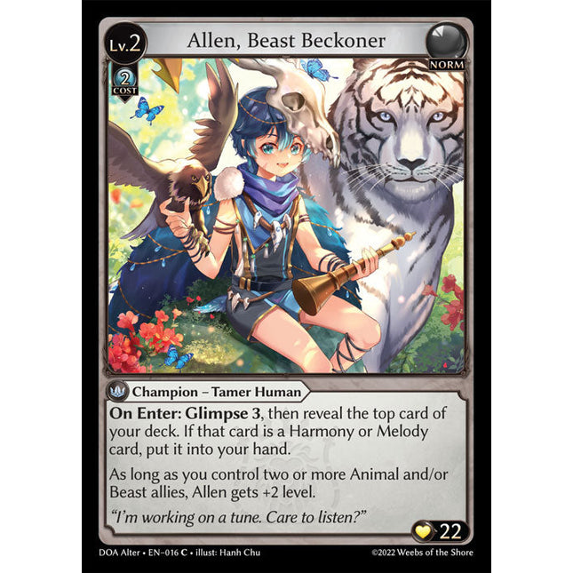 Allen, Beast Beckoner - DOA Alter EN-016 - x4 - Common - Near Mint - Non-Foil - Grand Archive TCG