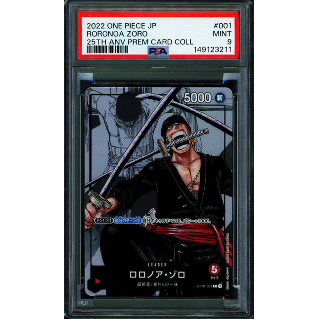 Roronoa Zoro - OP01-001 - PSA 9 - 25th Anniversary - Japanese - One Piece - 149-08