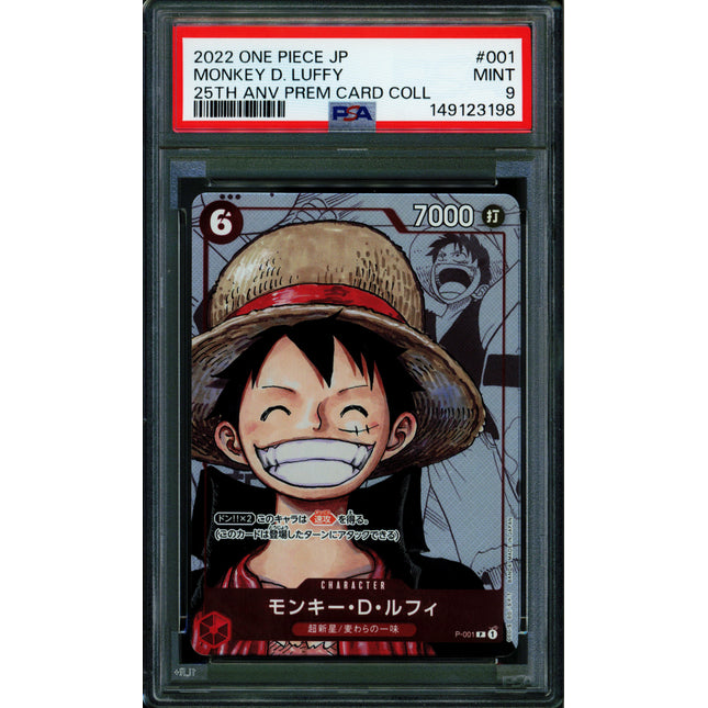 Monkey D Luffy - P-001 - PSA 9 - 25th Anniversary - Japanese - One Piece - 149-18