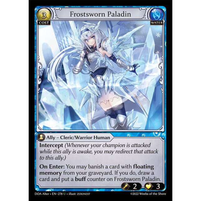 Frostsworn Paladin - DOA Alter EN-278 - x1 - Uncommon - Near Mint - Non-Foil - Grand Archive TCG